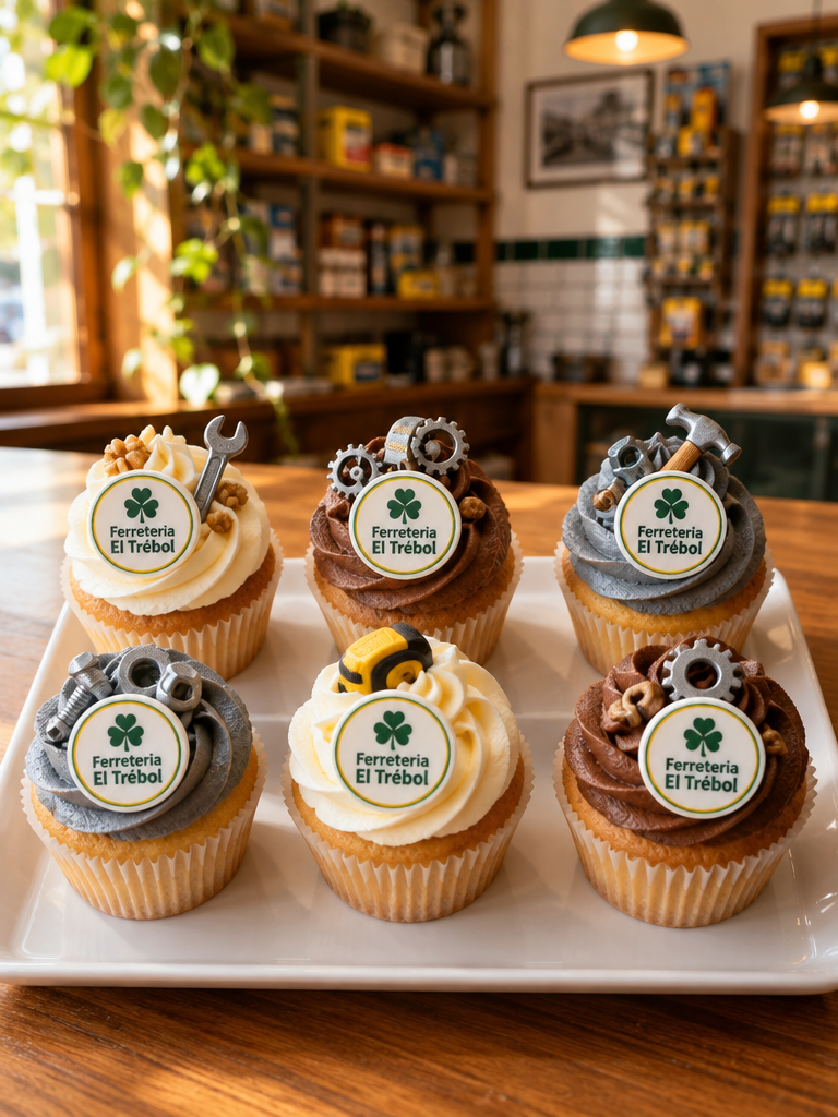 Idea de cupcakes personalizados para empresa · Colibrí Bakery