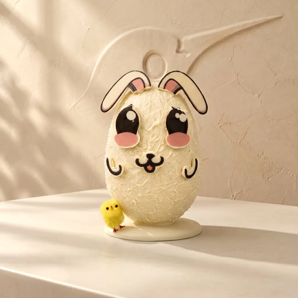 Mona de Pascua de chocolate blanco con forma de conejo · Colibrí Bakery