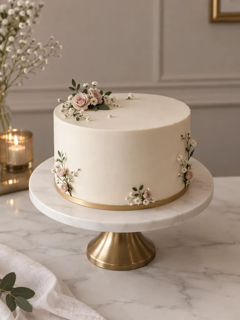 Tarta vegana decorada con flores, Colibrí Bakery Barcelona