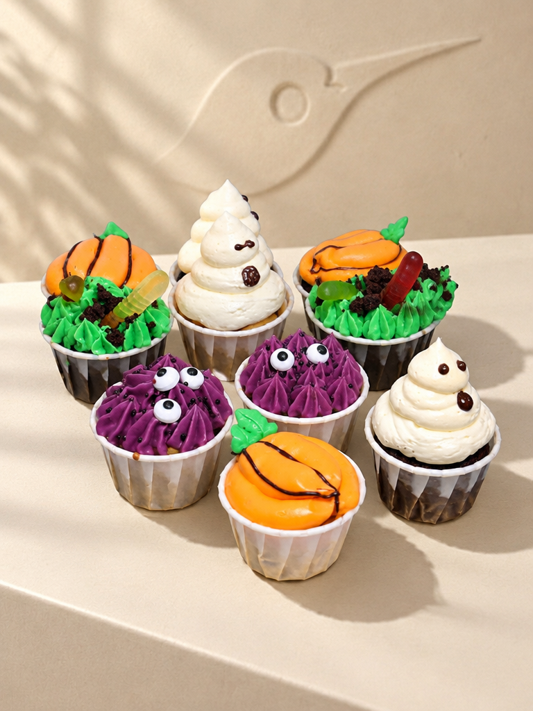 Mini cupcakes de Halloween variados de Colibrí Bakery en Barcelona